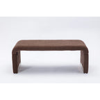 Banc de chambre/repose-pieds/banquette à chaussures moderne en tissu bouclette avec pieds en métal doré