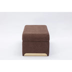 Banc de chambre/repose-pieds/banquette à chaussures moderne en tissu bouclette avec pieds en métal doré