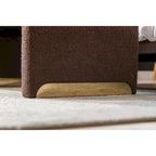Banc de chambre/repose-pieds/banquette à chaussures moderne en tissu bouclette avec pieds en métal doré