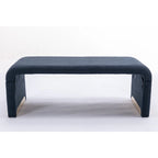 Banc de chambre/repose-pieds/banquette à chaussures moderne en tissu bouclette avec pieds en métal doré