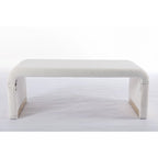 Banc de chambre/repose-pieds/banquette à chaussures moderne en tissu bouclette avec pieds en métal doré