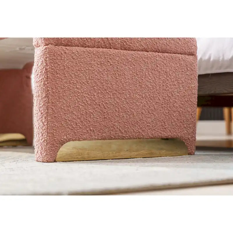 Banc de chambre/repose-pieds/banquette à chaussures moderne en tissu bouclette avec pieds en métal doré