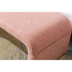Banc de chambre/repose-pieds/banquette à chaussures moderne en tissu bouclette avec pieds en métal doré