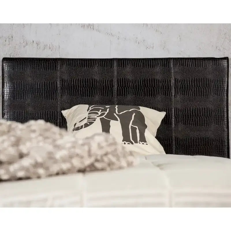 Lit plateforme contemporain rembourré en similicuir marron