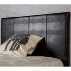 Lit plateforme contemporain rembourré en similicuir marron