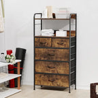 Commode 5 tiroirs pour chambre avec étagère