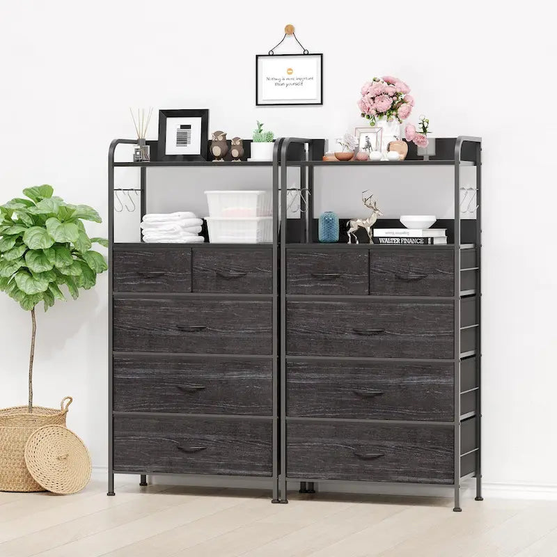 Commode 5 tiroirs pour chambre avec étagère