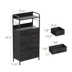 Commode 5 tiroirs pour chambre avec étagère