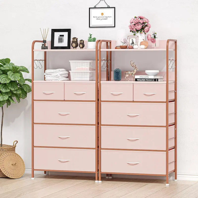 Commode 5 tiroirs pour chambre avec étagère