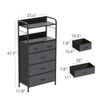Commode 5 tiroirs pour chambre avec étagère
