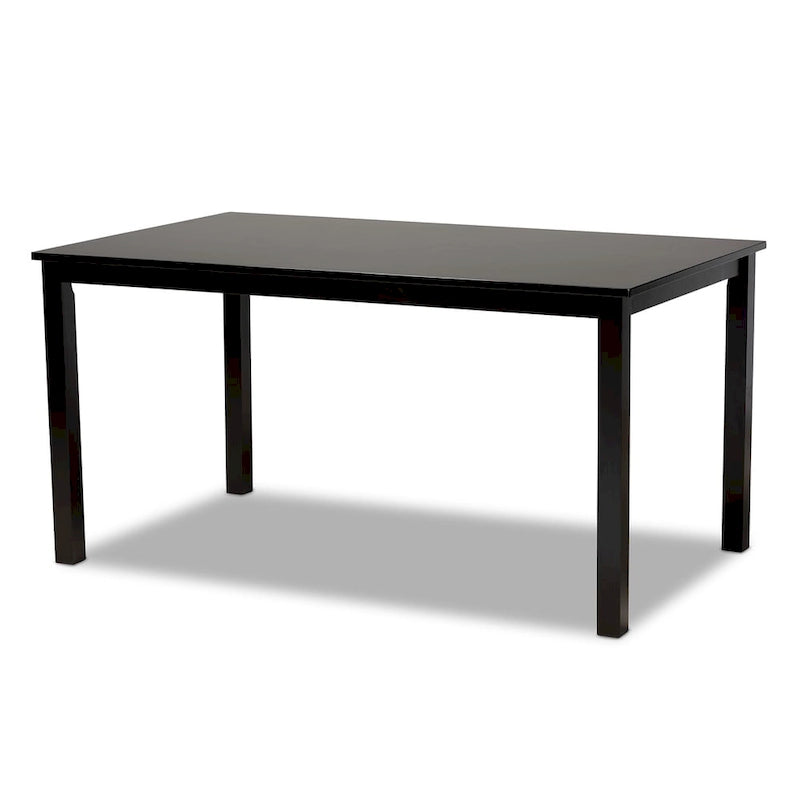 Table à manger Eveline en bois au fini espresso, moderne et contemporaine