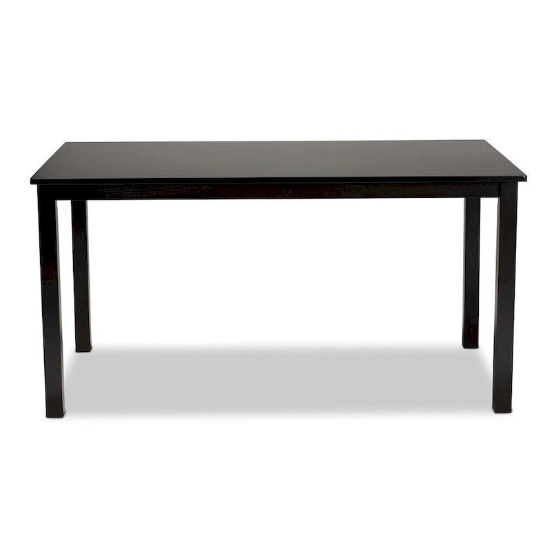 Table à manger Eveline en bois au fini espresso, moderne et contemporaine