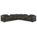 Canapé sectionnel inclinable électrique 7 pièces Center Line gris foncé – 138,25 larg. x 138,25 prof. x 35 haut.