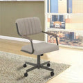 Chromcraft Douglas Caster Dining Chairs in Sea Gray, Gray Finish (Set of 2)