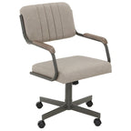 Chaises de salle à manger Chromcraft Douglas Caster en gris de mer, finition grise (lot de 2)