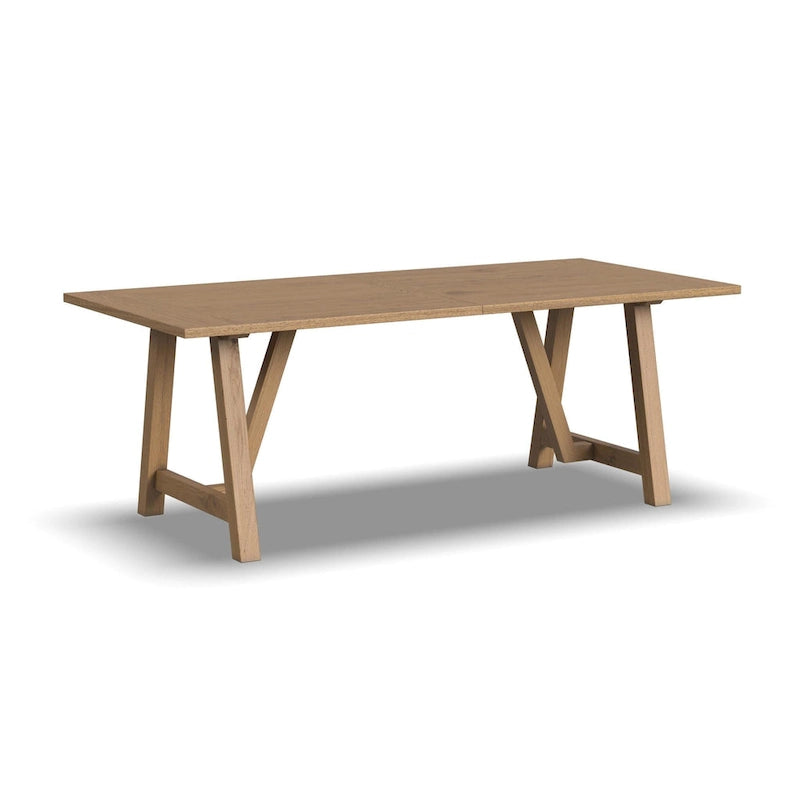 Table à manger en bois marron avec piètement en tréteaux - 82 x 30 x 38