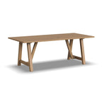 Table à manger en bois marron avec piètement en tréteaux - 82 x 30 x 38
