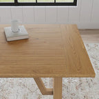 Table à manger en bois marron avec piètement en tréteaux - 82 x 30 x 38