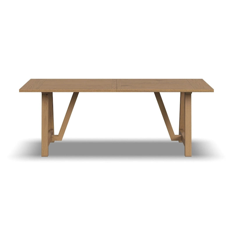 Table à manger en bois marron avec piètement en tréteaux - 82 x 30 x 38