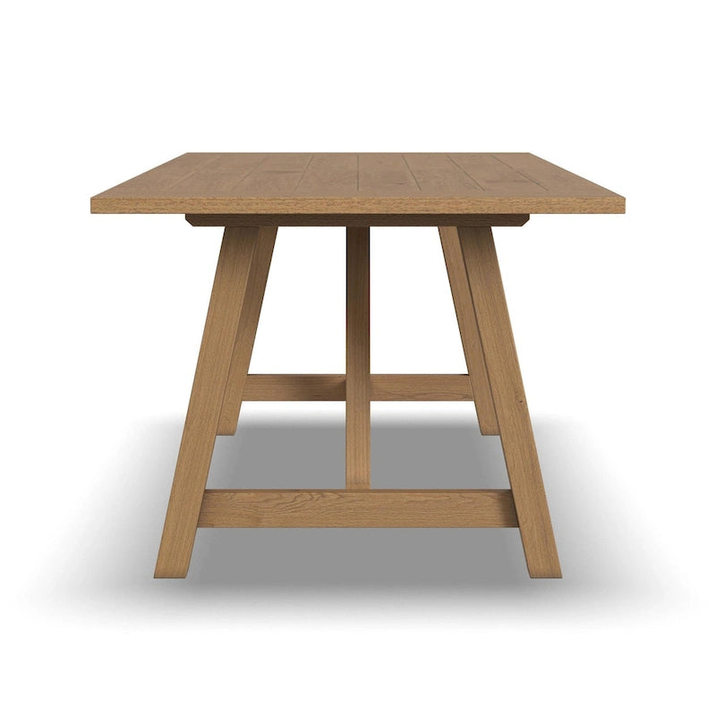 Table à manger en bois marron avec piètement en tréteaux - 82 x 30 x 38