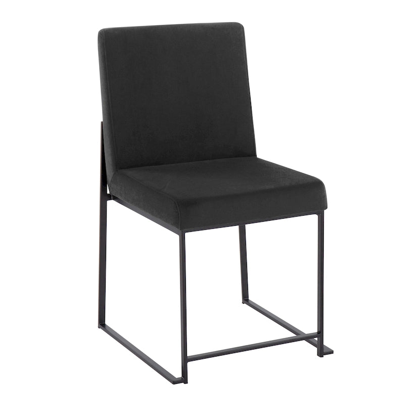 Chaise de salle à manger tapissée Forrest Black à dossier haut