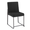 Chaise de salle à manger tapissée Forrest Black à dossier haut