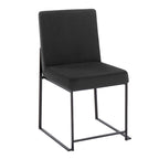 Chaise de salle à manger tapissée Forrest Black à dossier haut