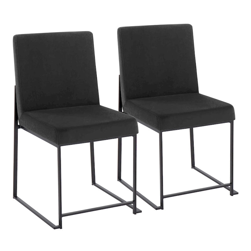Chaise de salle à manger tapissée Forrest Black à dossier haut
