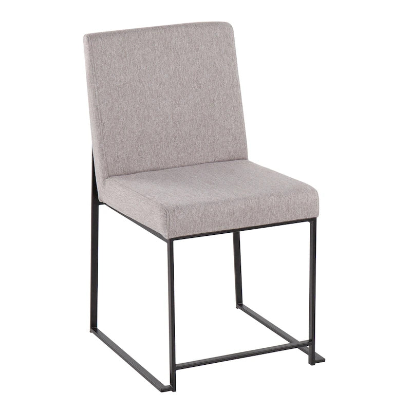 Chaise de salle à manger tapissée Forrest Black à dossier haut