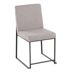 Chaise de salle à manger tapissée Forrest Black à dossier haut