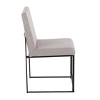 Chaise de salle à manger tapissée Forrest Black à dossier haut
