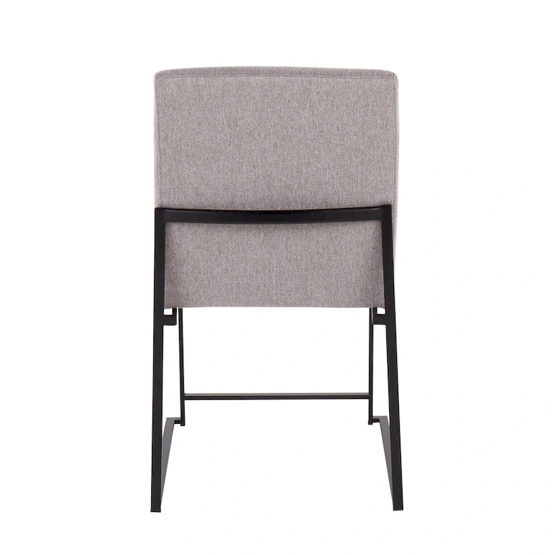 Chaise de salle à manger tapissée Forrest Black à dossier haut