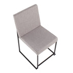 Chaise de salle à manger tapissée Forrest Black à dossier haut