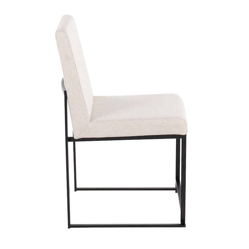 Chaise de salle à manger tapissée Forrest Black à dossier haut