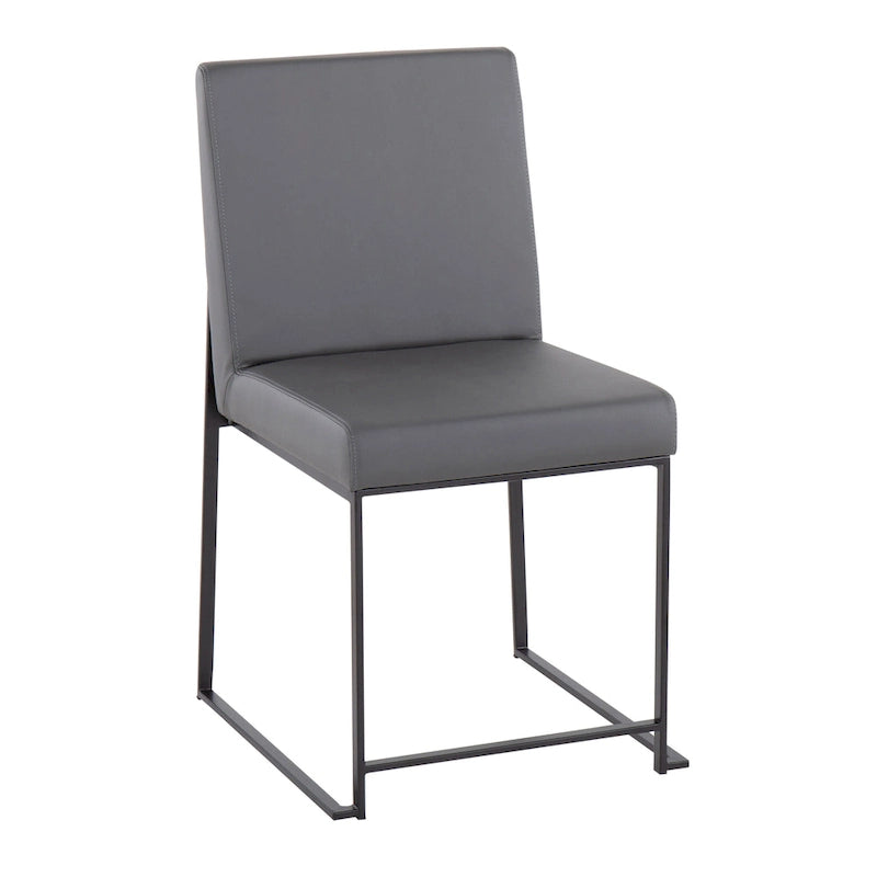 Chaise de salle à manger tapissée Forrest Black à dossier haut
