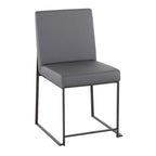 Chaise de salle à manger tapissée Forrest Black à dossier haut