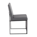 Chaise de salle à manger tapissée Forrest Black à dossier haut