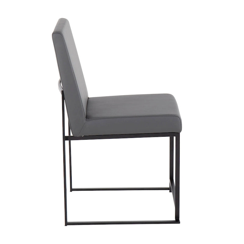 Chaise de salle à manger tapissée Forrest Black à dossier haut