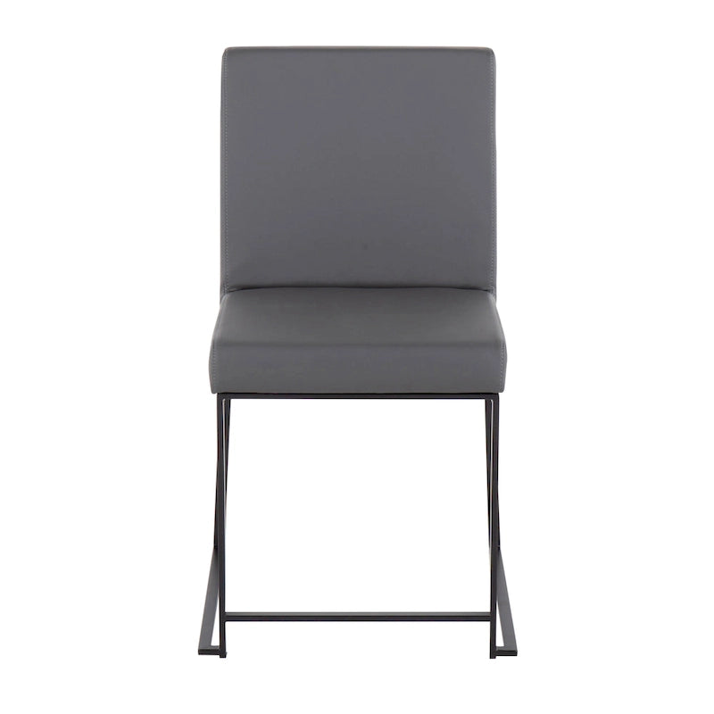 Chaise de salle à manger tapissée Forrest Black à dossier haut
