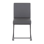 Chaise de salle à manger tapissée Forrest Black à dossier haut