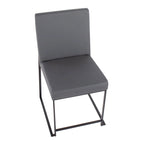 Chaise de salle à manger tapissée Forrest Black à dossier haut
