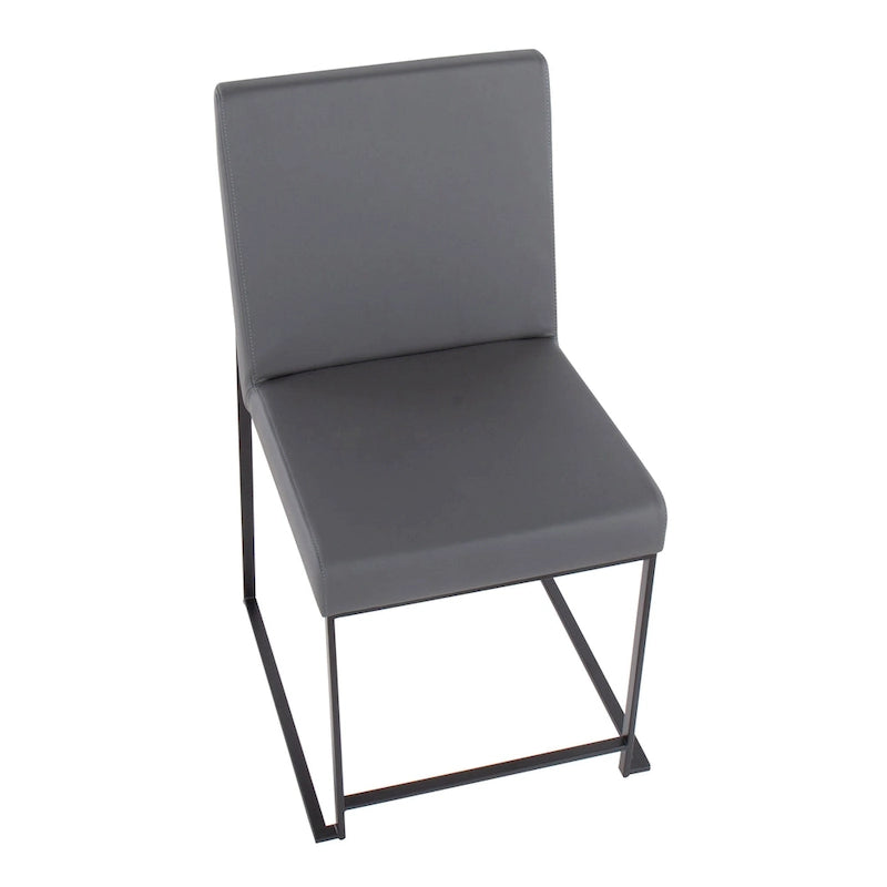 Chaise de salle à manger tapissée Forrest Black à dossier haut