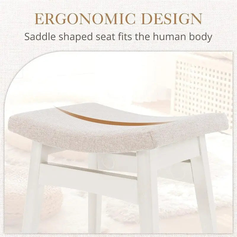 Tabouret de Maquillage à Coussin de Selle - 17.83P x 12.4L x 16.53H