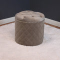 Pouf Rond Solide en Velours Lemele