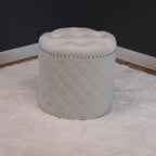 Pouf Rond Solide en Velours Lemele