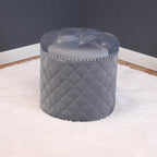 Pouf Rond Solide en Velours Lemele