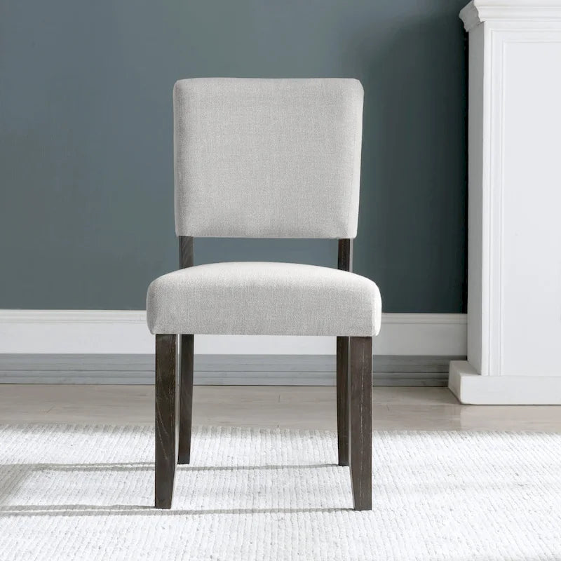 Chaise de salle à manger à dossier rembourré avec piètement en bois