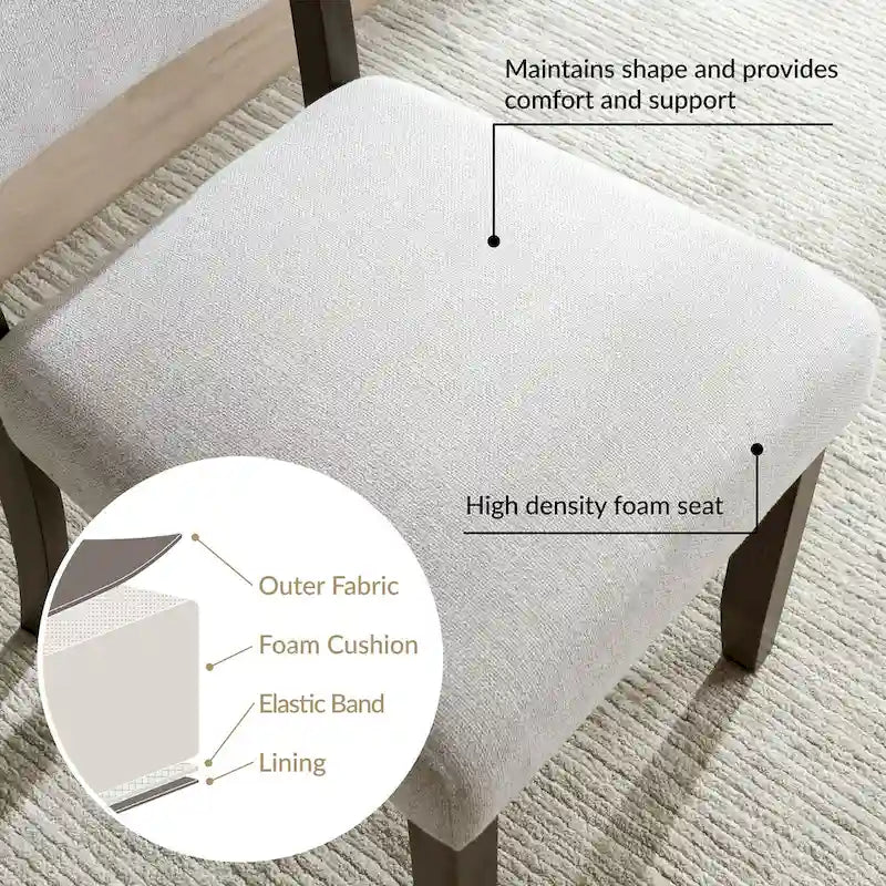 Chaise de salle à manger à dossier rembourré avec piètement en bois