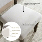Chaise de salle à manger à dossier rembourré avec piètement en bois