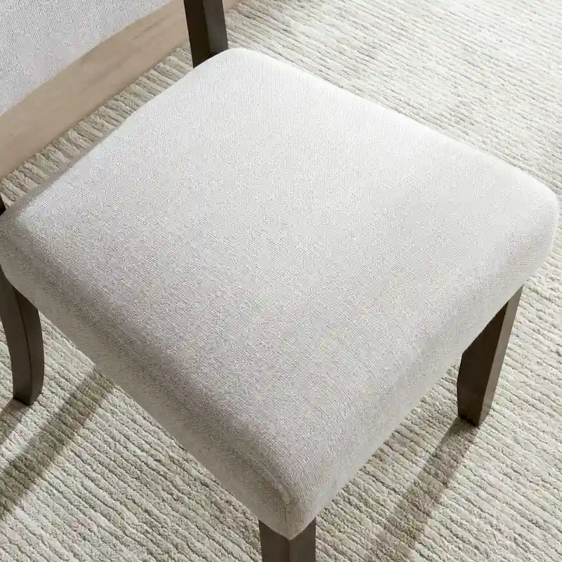 Chaise de salle à manger à dossier rembourré avec piètement en bois